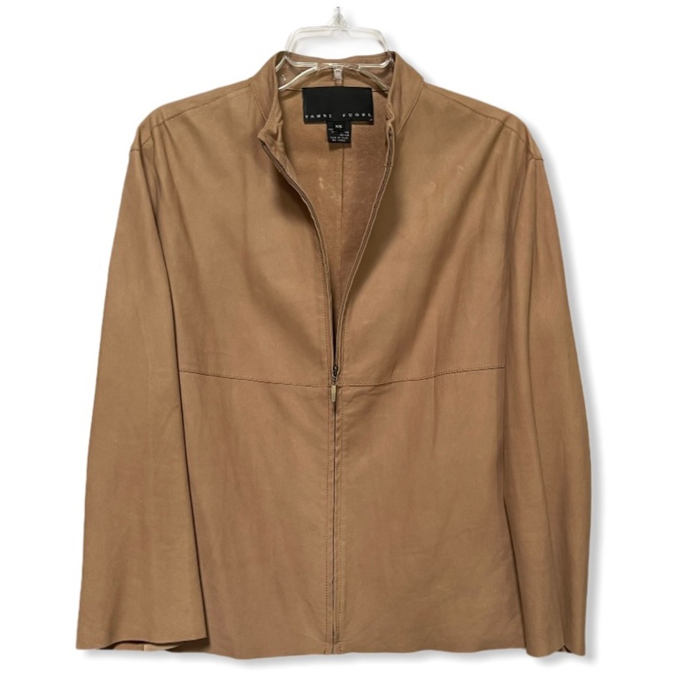 Yansi Fugel Genuine Leather Zip Front Jacket